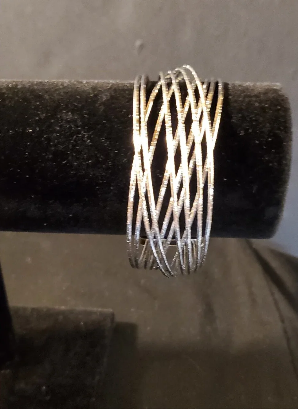 Sexy Set of 2 Silver Tone Multi-Strand Statement Cuff Bracelets